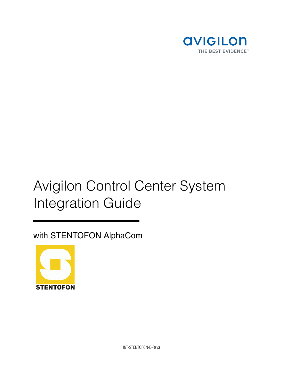 Avigilon Stentofon AlphaCom XE Integration User Manual | 12 pages