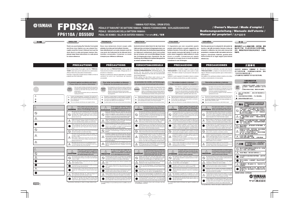 Yamaha DS550U User Manual | 2 pages