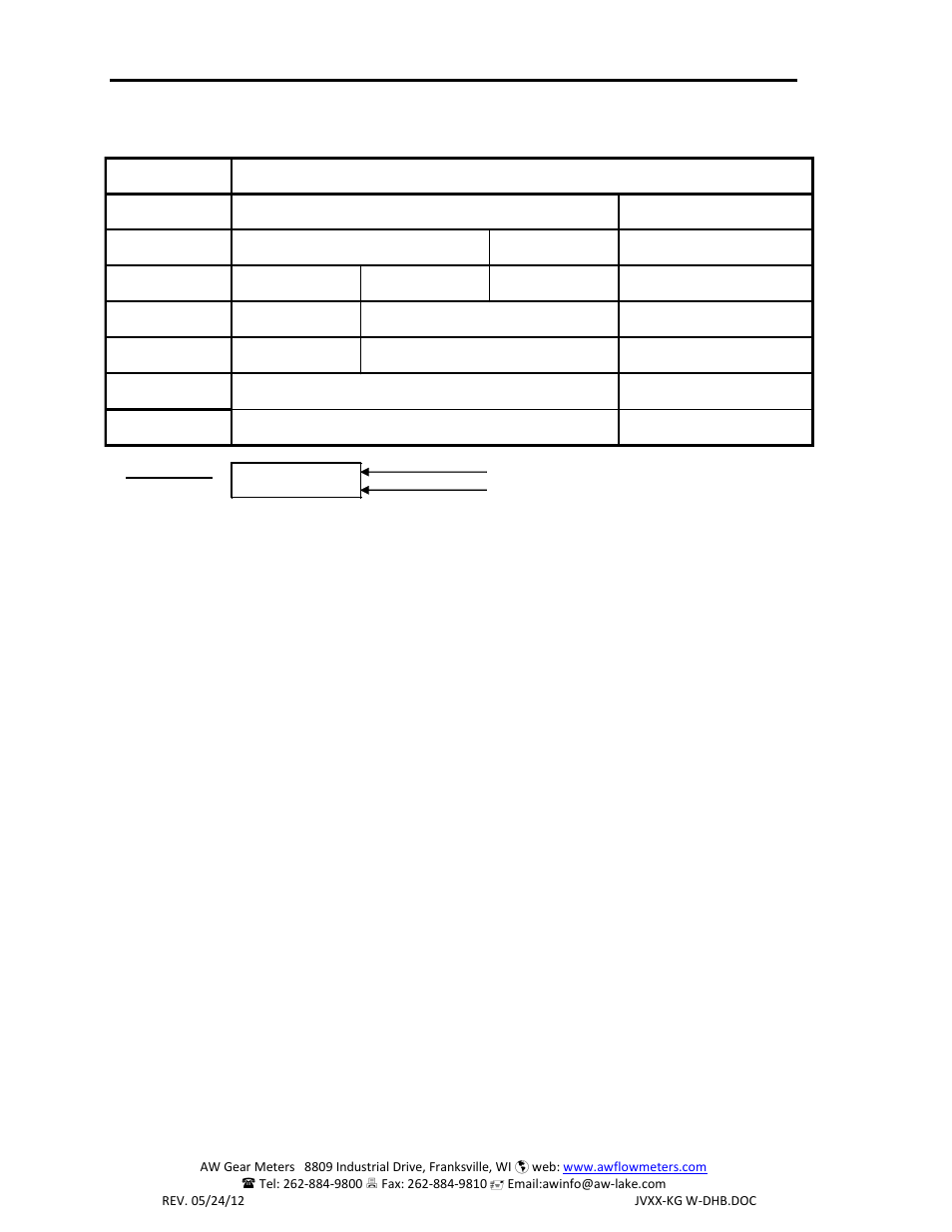 AW Gear Meters JV-KG Series User Manual | Page 2 / 2