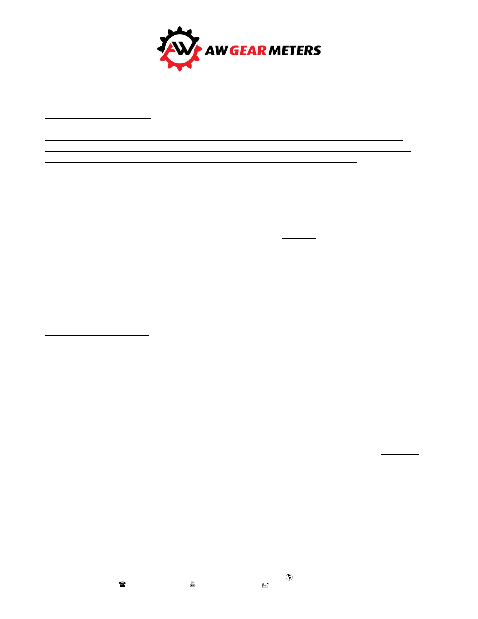 AW Gear Meters SRZ-10 User Manual | 2 pages