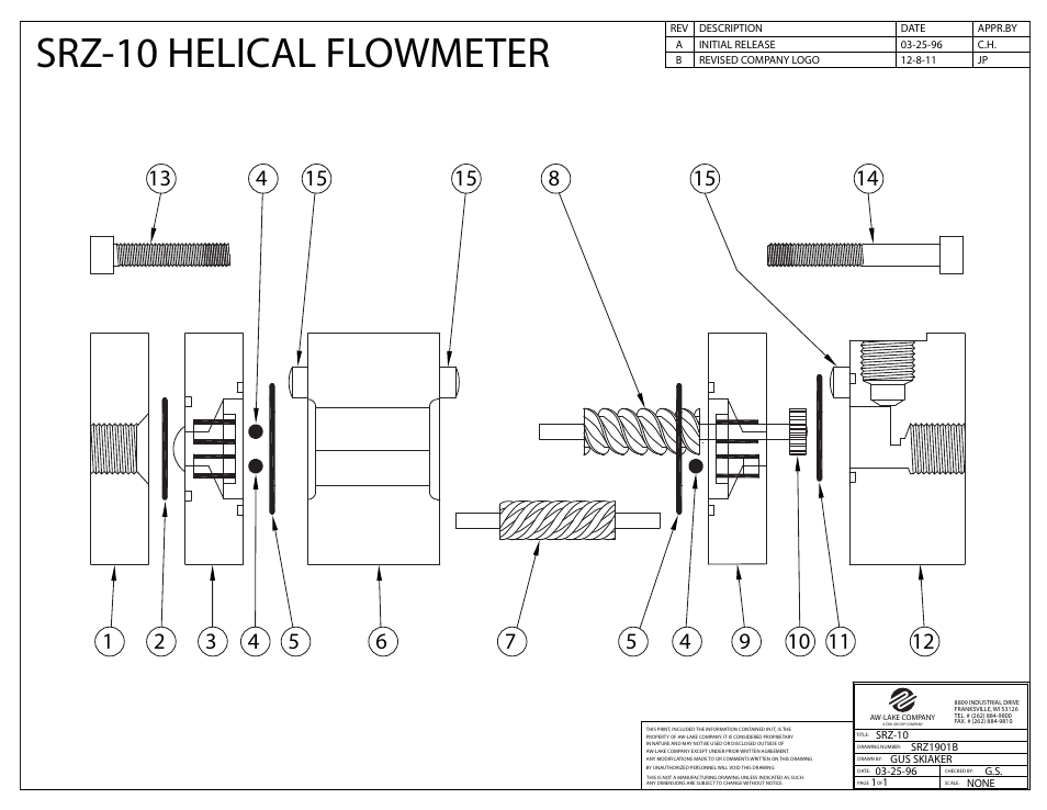 Srz-10 helical flowmeter | AW Gear Meters SRZ-10 User Manual | Page 2 / 2