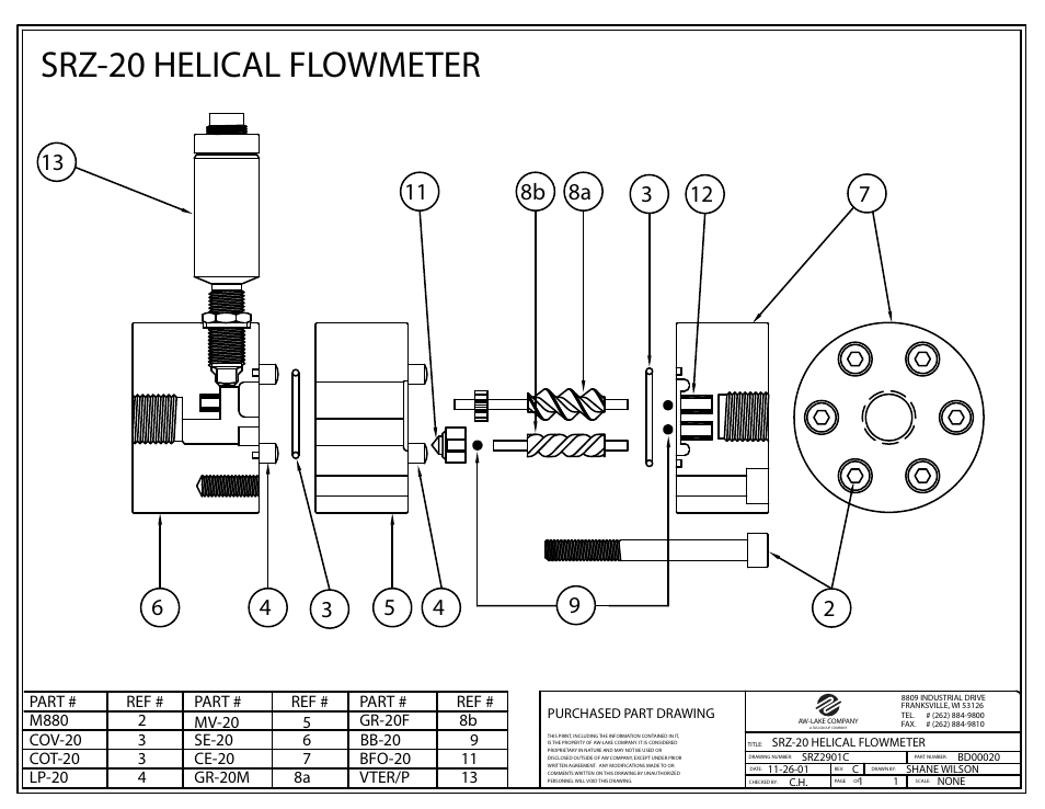 Srz-20 helical flowmeter | AW Gear Meters SRZ-20 User Manual | Page 2 / 2