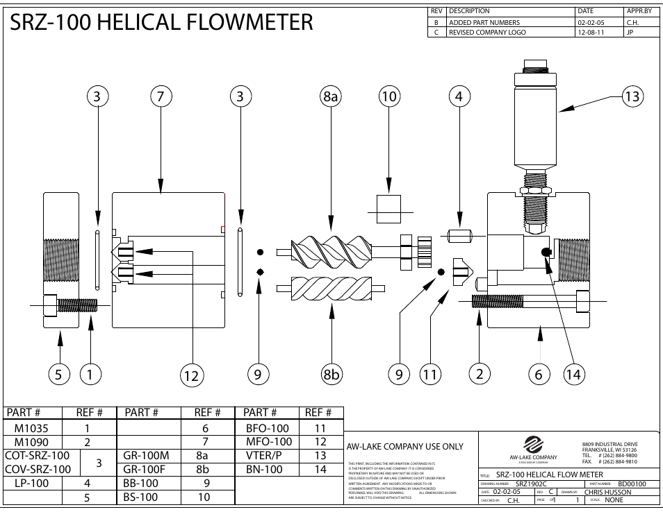 Srz-100 helical flowmeter | AW Gear Meters SRZ-100 User Manual | Page 2 / 2