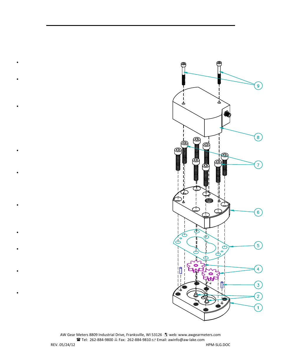 AW Gear Meters HPM-SLG Series User Manual | 2 pages
