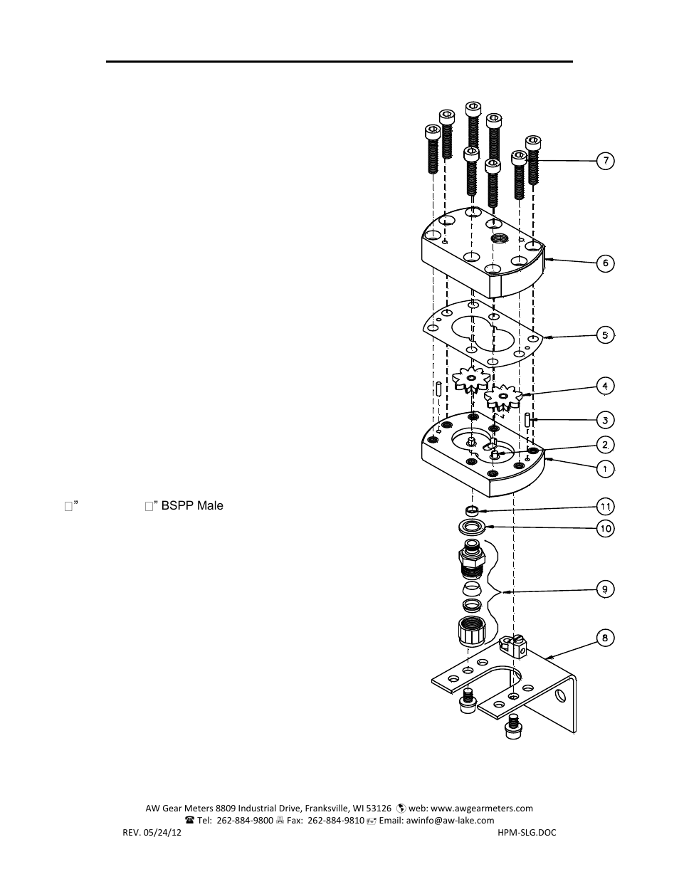 Cross reference guide for hpm-slg spare parts | AW Gear Meters HPM-SLG Series User Manual | Page 2 / 2