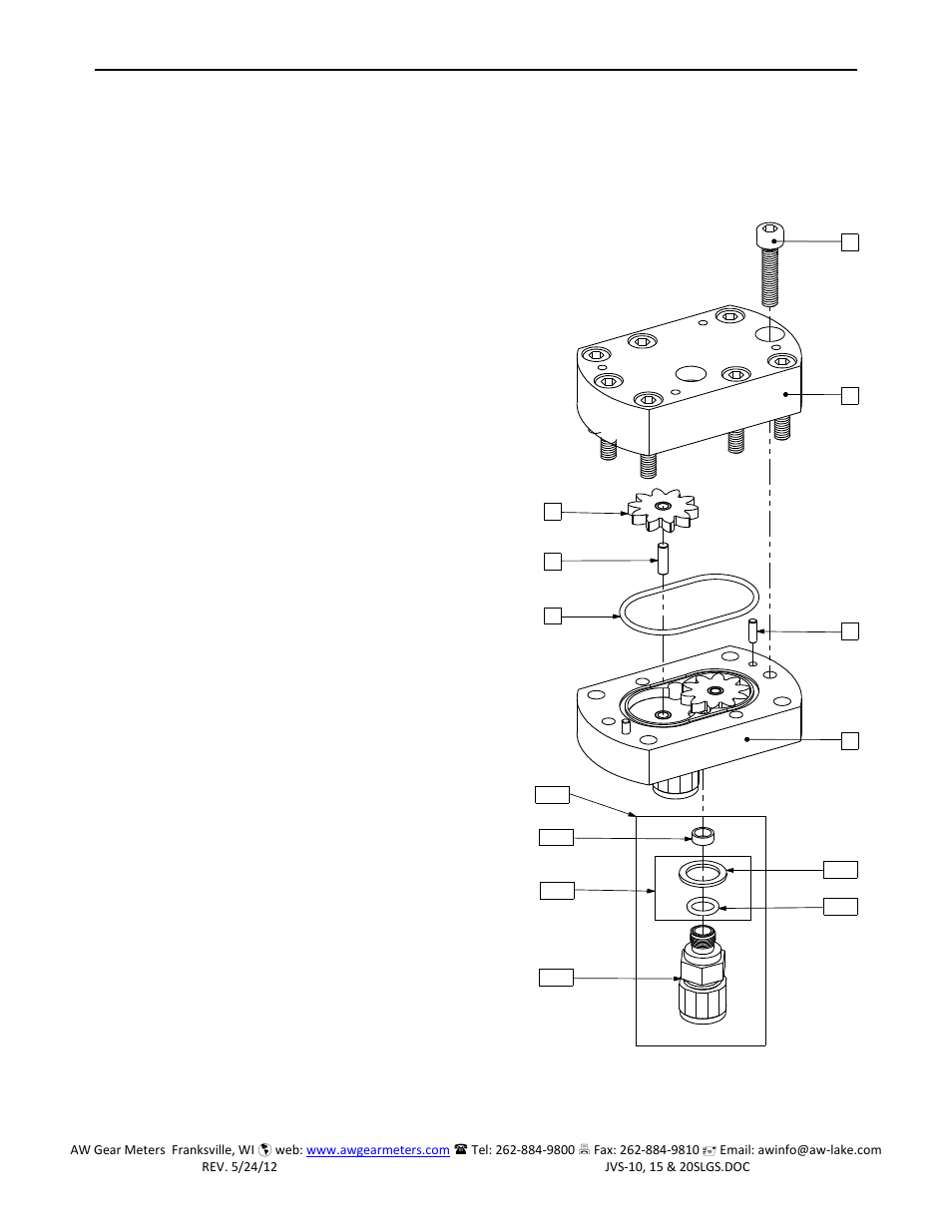 AW Gear Meters JVS-20SLGS User Manual | 2 pages