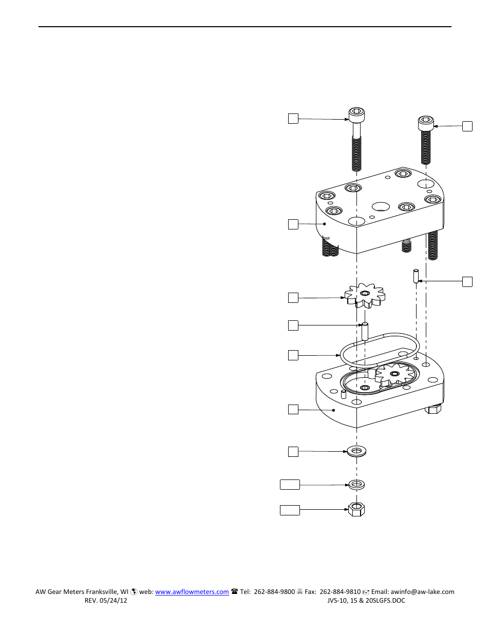 AW Gear Meters JVS-20SLGFS User Manual | 2 pages