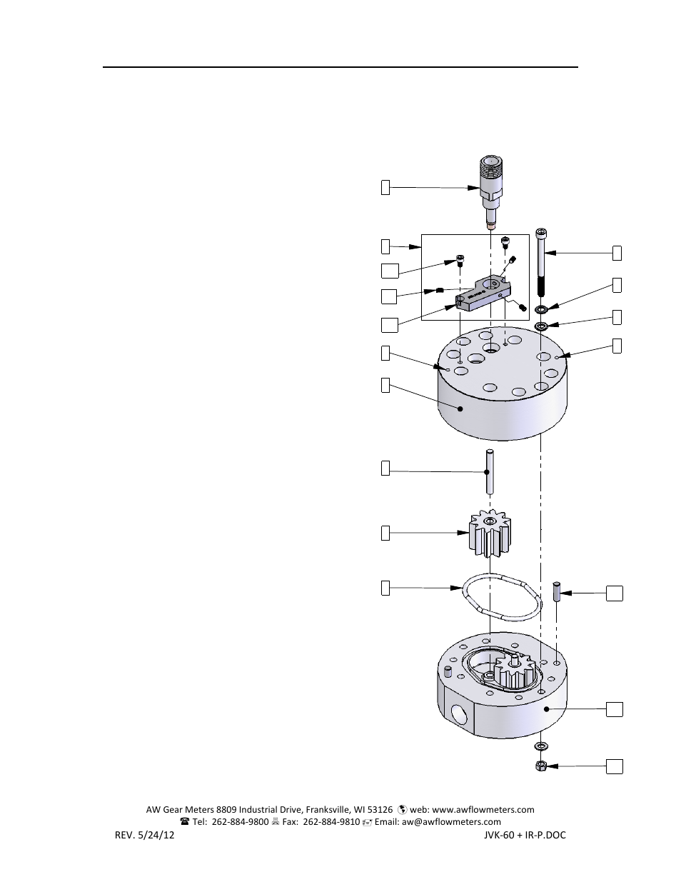 AW Gear Meters JVK-60 SERIES User Manual | 2 pages