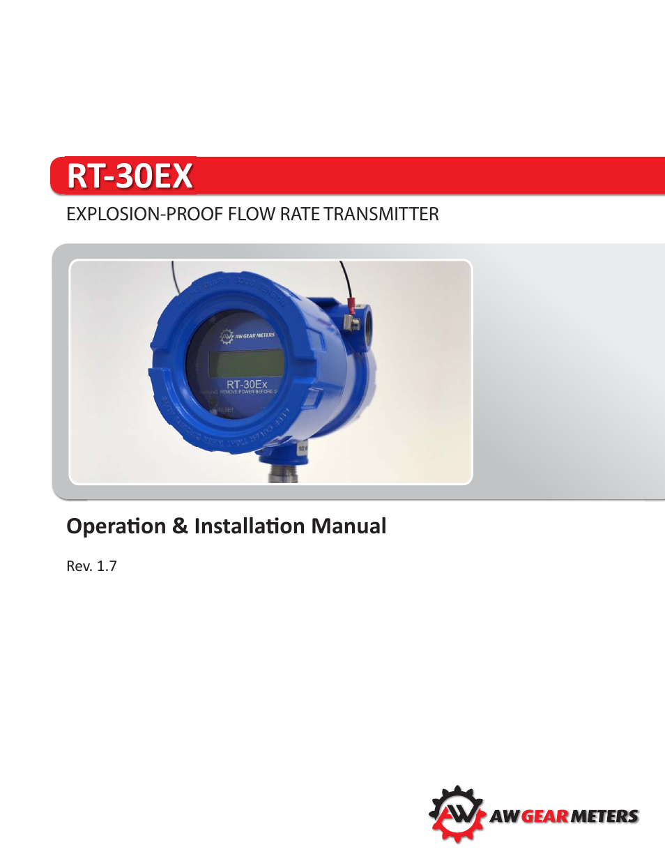 AW Gear Meters RT-30EX User Manual | 40 pages