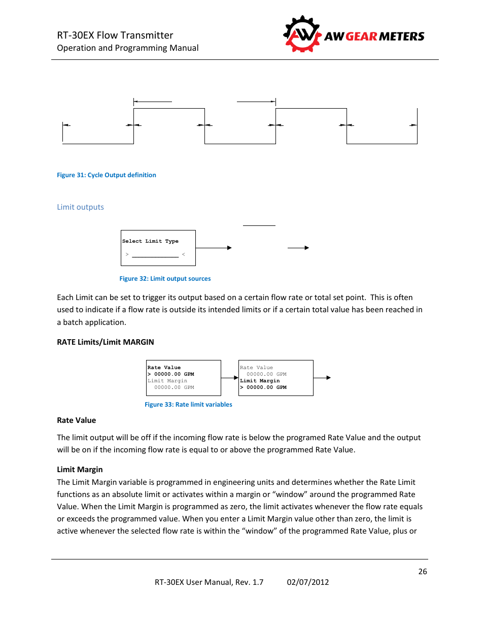 Rt-30ex flow transmitter, Operation and programming manual | AW Gear Meters RT-30EX User Manual | Page 26 / 40