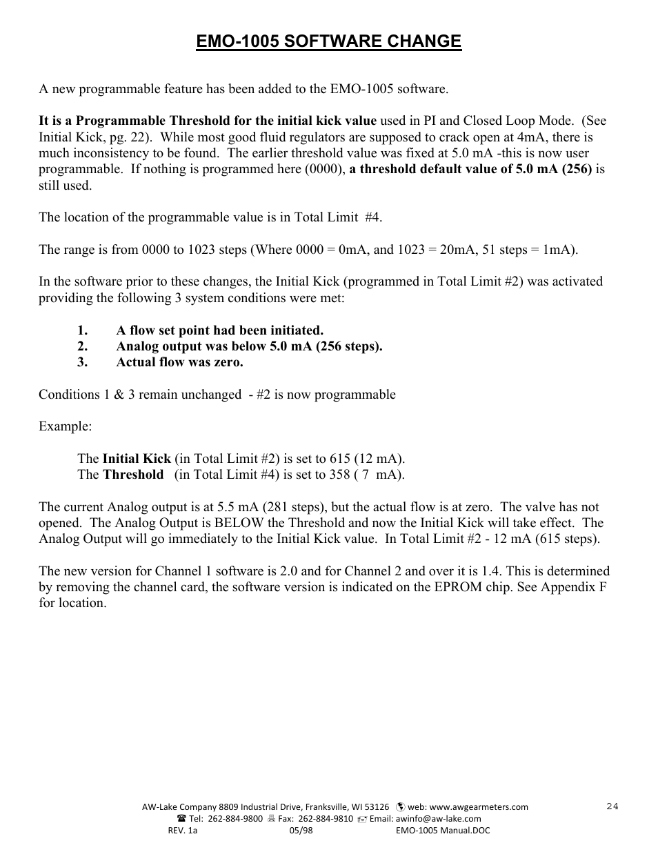 Emo-1005 software change | AW Gear Meters EMO-1005 User Manual | Page 25 / 55