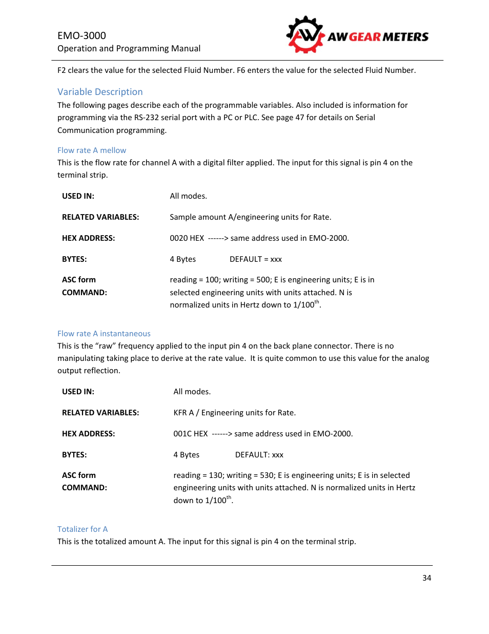Emo‐3000 | AW Gear Meters EMO-3000 User Manual | Page 35 / 68