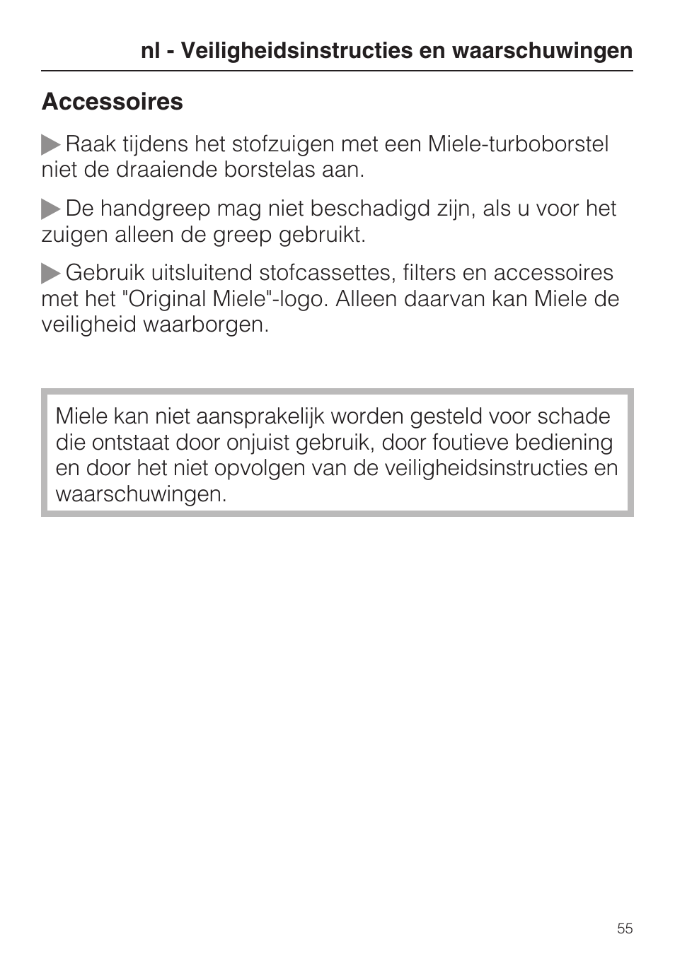 Miele HS12 User Manual | Page 55 / 88