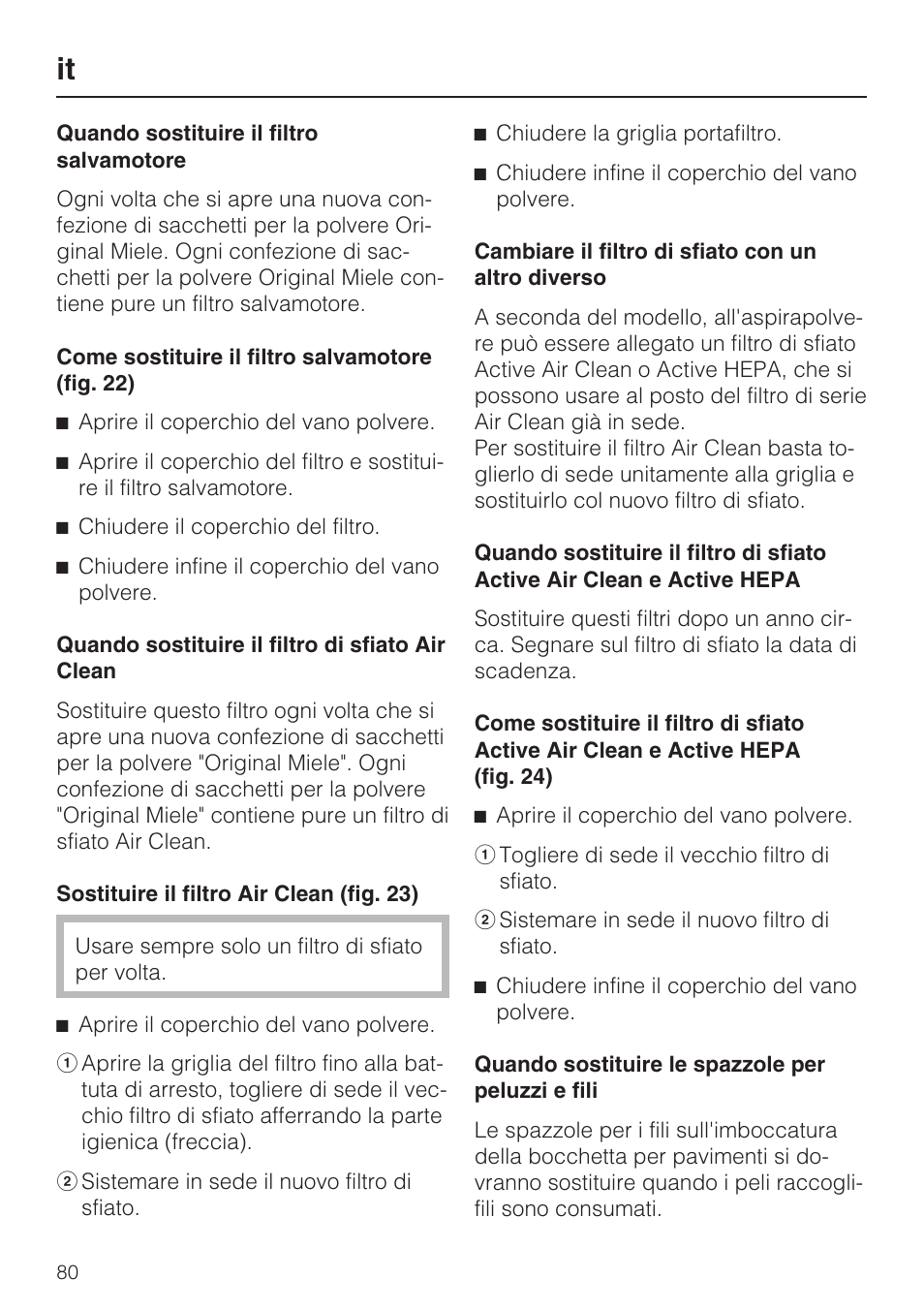 Miele HS12 User Manual | Page 80 / 88
