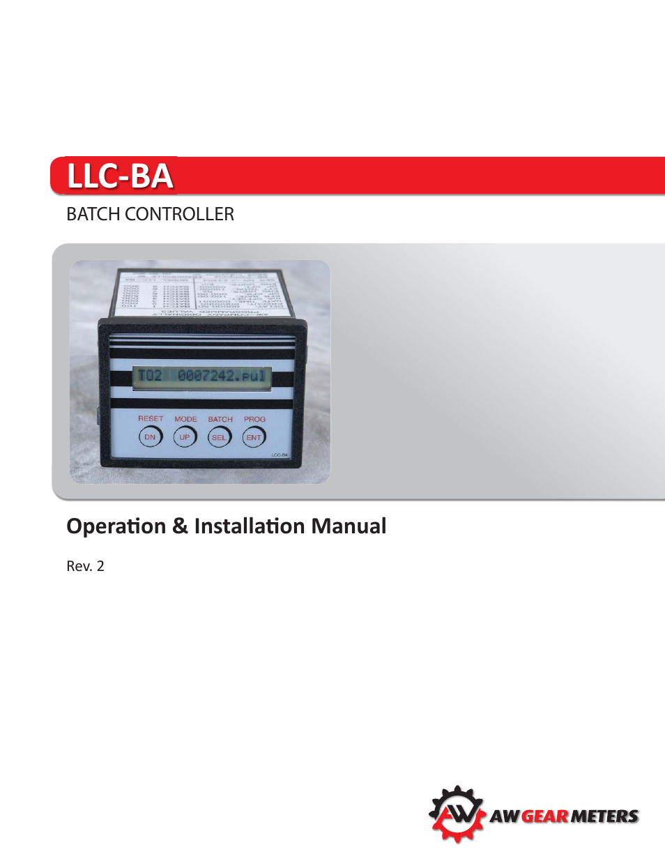 AW Gear Meters LLC-BA User Manual | 28 pages