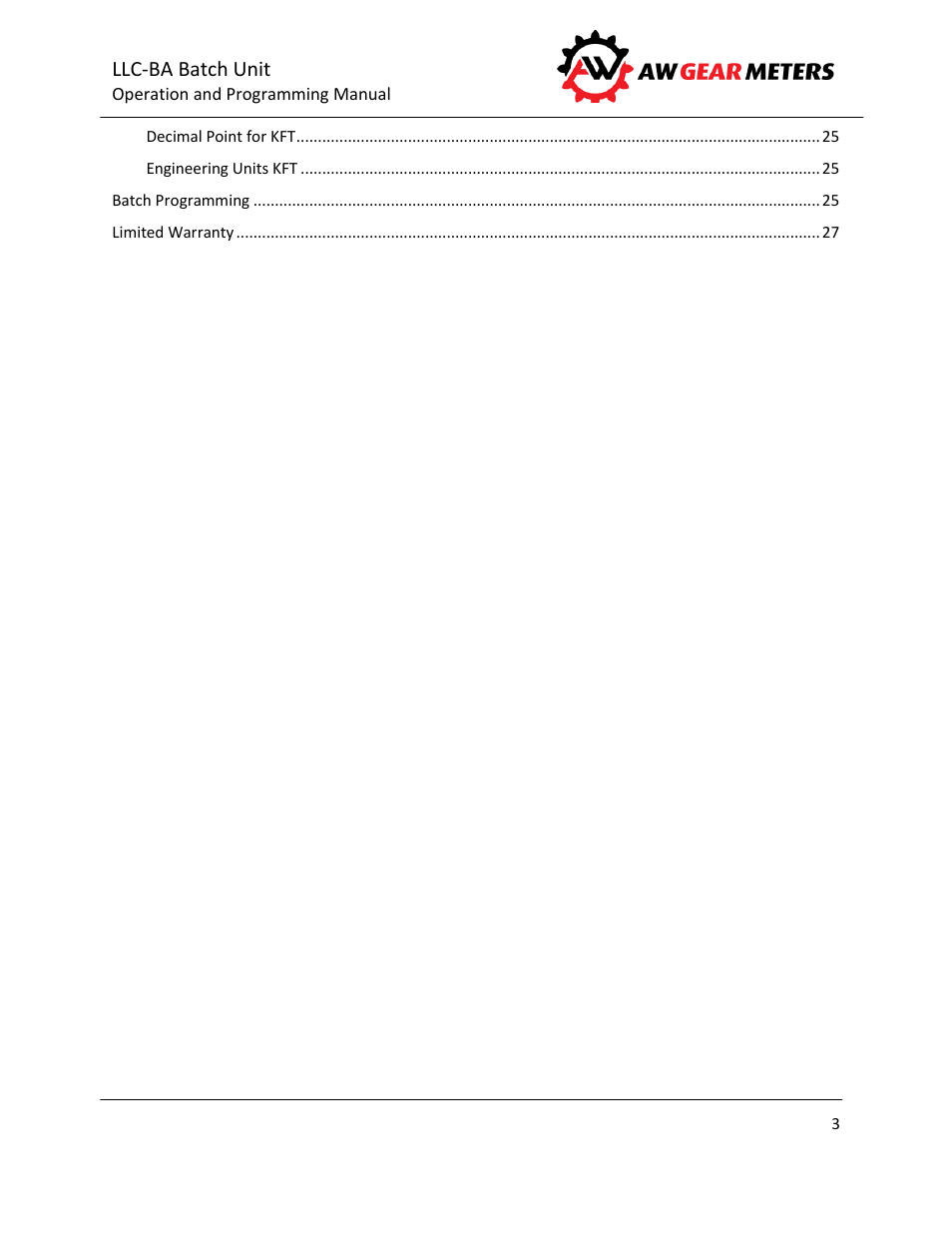 AW Gear Meters LLC-BA User Manual | Page 4 / 28