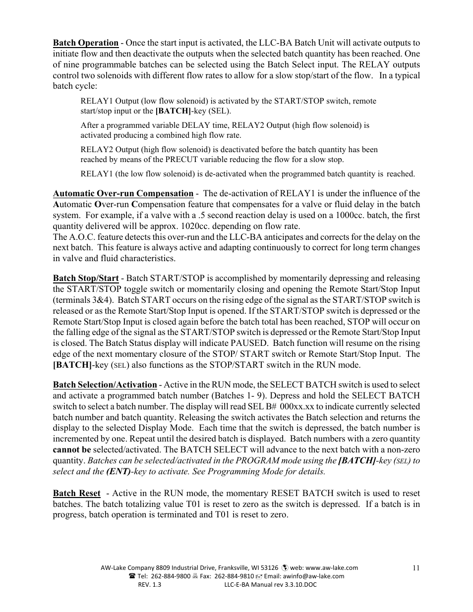 AW Gear Meters LLC-E-BA User Manual | Page 11 / 19