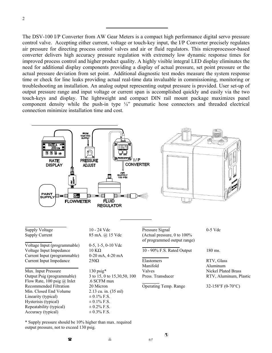 Introduction / features | AW Gear Meters DSV-100 User Manual | Page 3 / 7