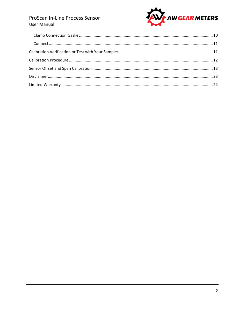AW Gear Meters PROSCAN User Manual | Page 3 / 26