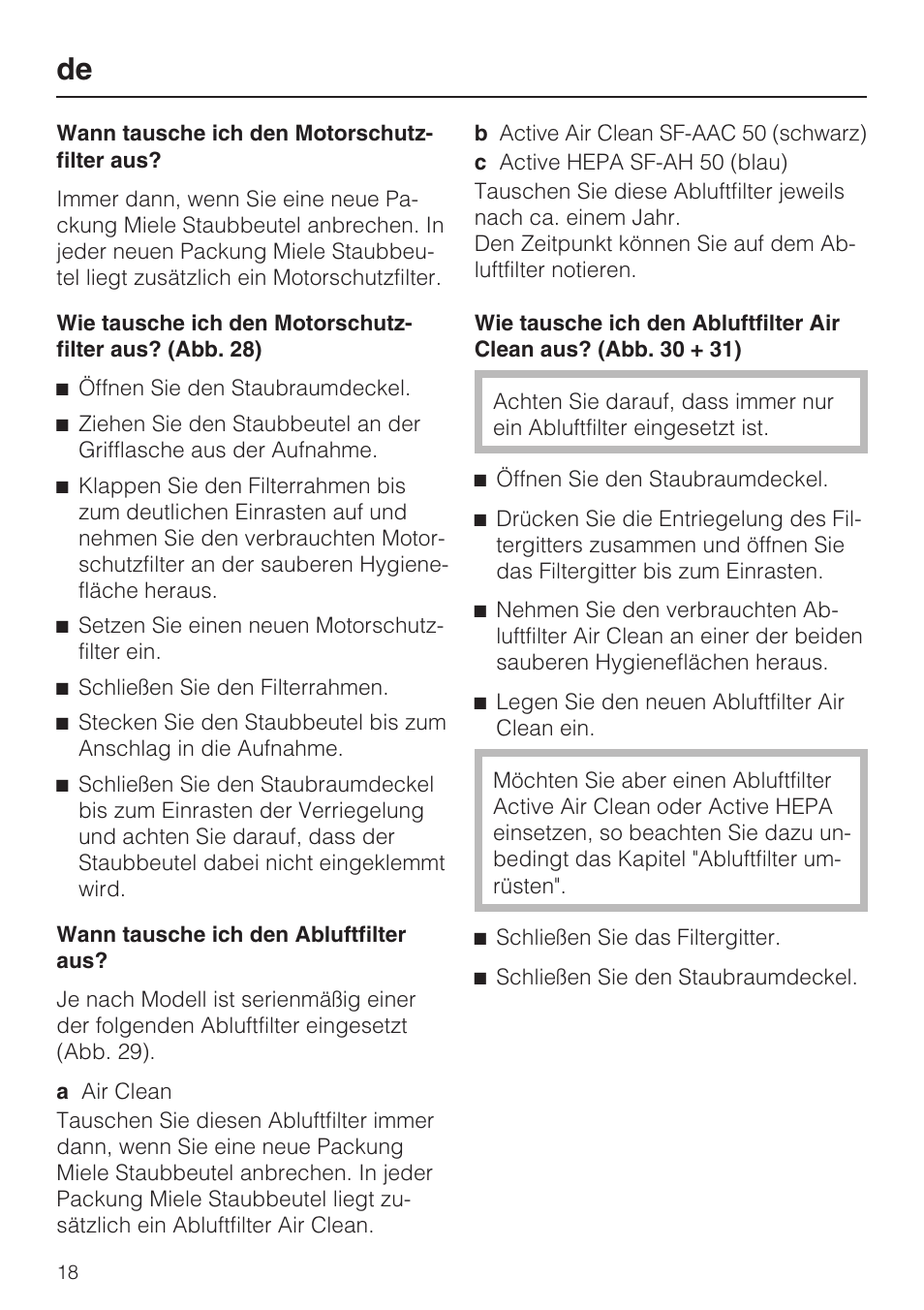 Miele HS14 User Manual | Page 18 / 112
