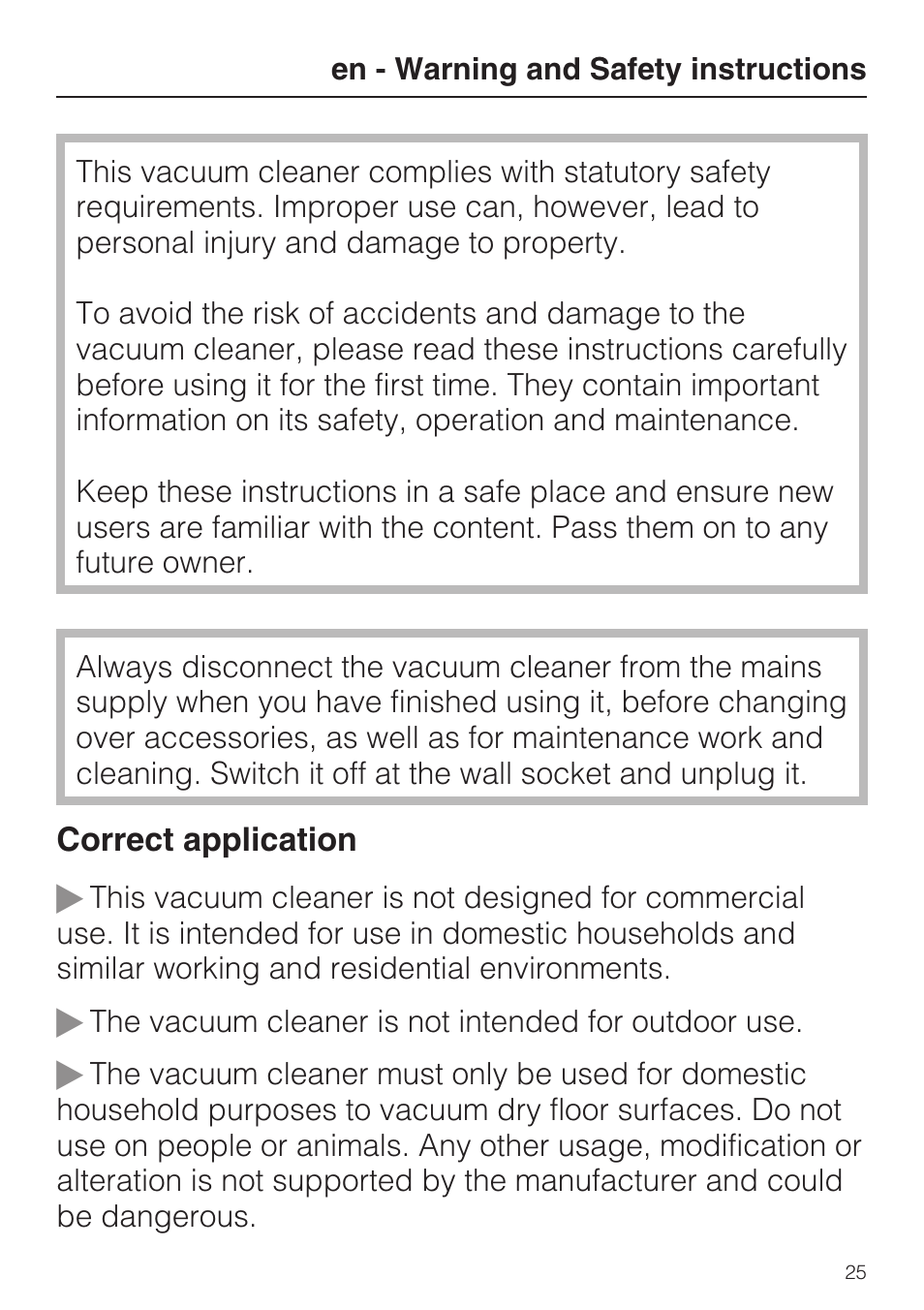 Miele HS14 User Manual | Page 25 / 112