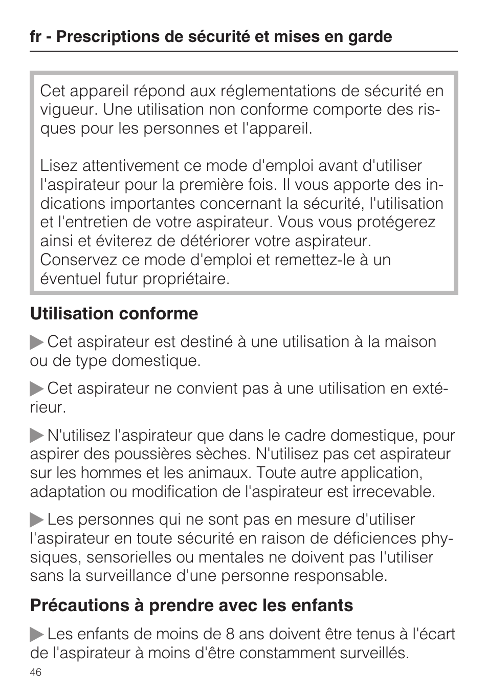Miele HS14 User Manual | Page 46 / 112