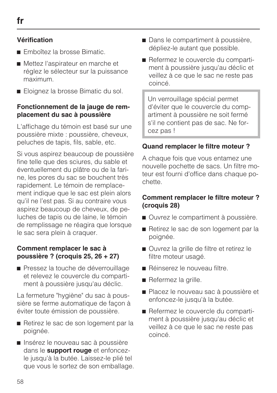 Miele HS14 User Manual | Page 58 / 112