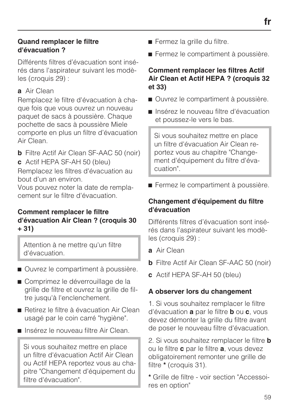Miele HS14 User Manual | Page 59 / 112
