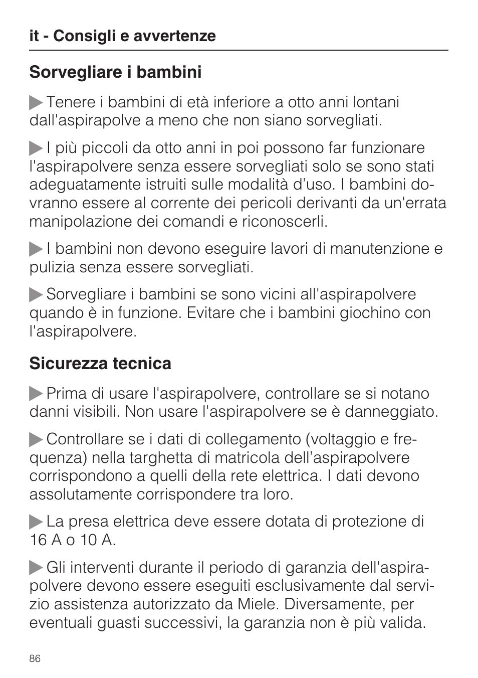 Miele HS14 User Manual | Page 86 / 112
