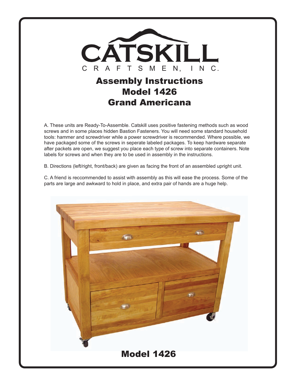 Catskill Craftsmen 1426 User Manual | 13 pages