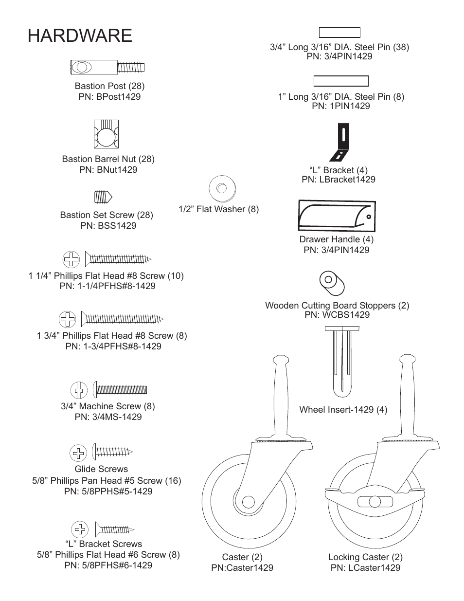 Hardware | Catskill Craftsmen 1429 User Manual | Page 4 / 14