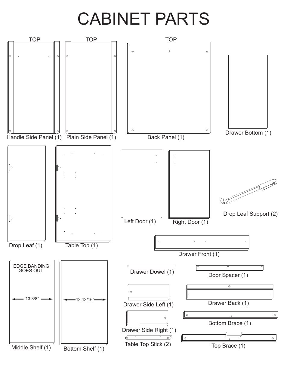 Cabinet parts | Catskill Craftsmen 1533 User Manual | Page 2 / 12