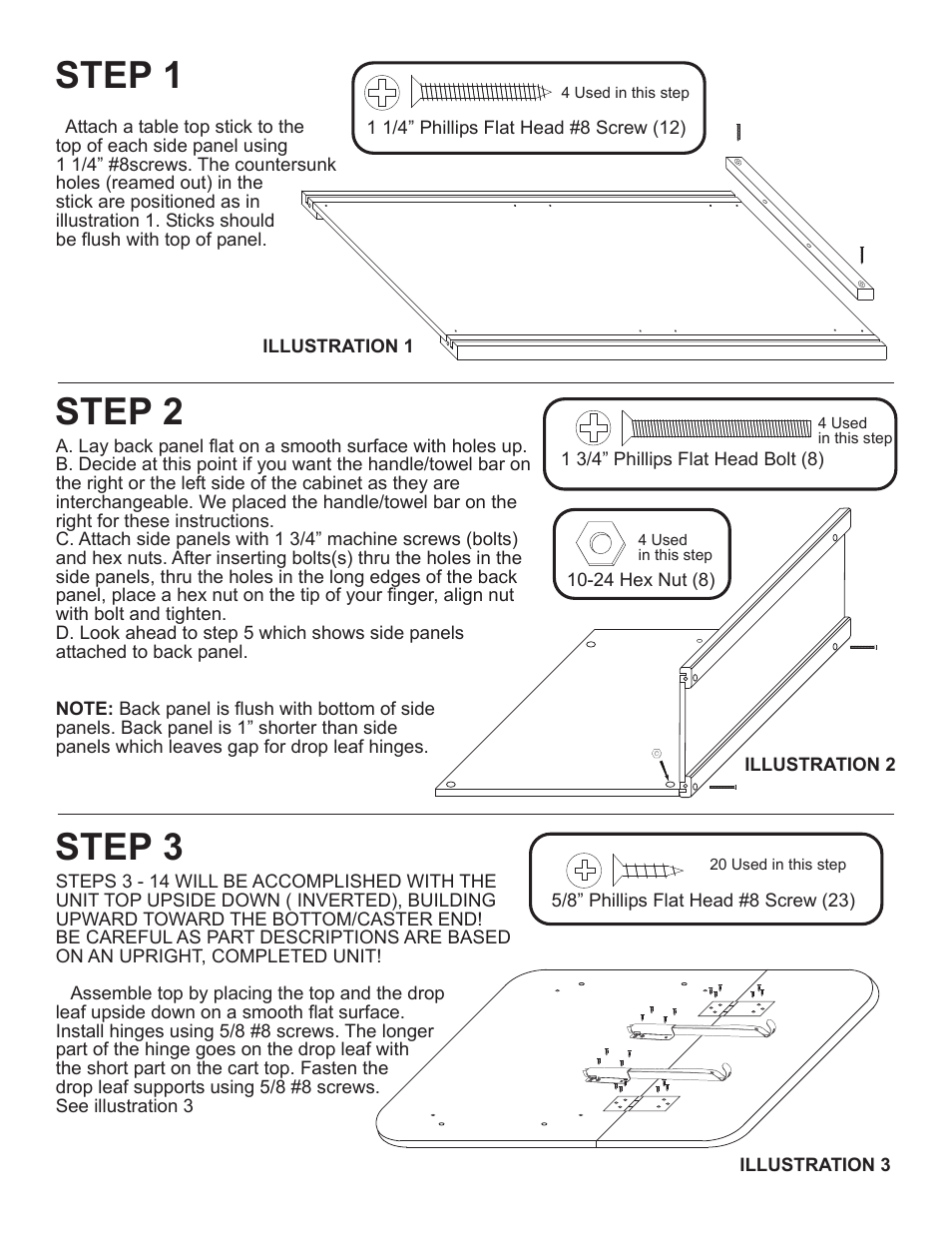 Step 1, Step 2, Step 3 | Catskill Craftsmen 1533 User Manual | Page 4 / 12