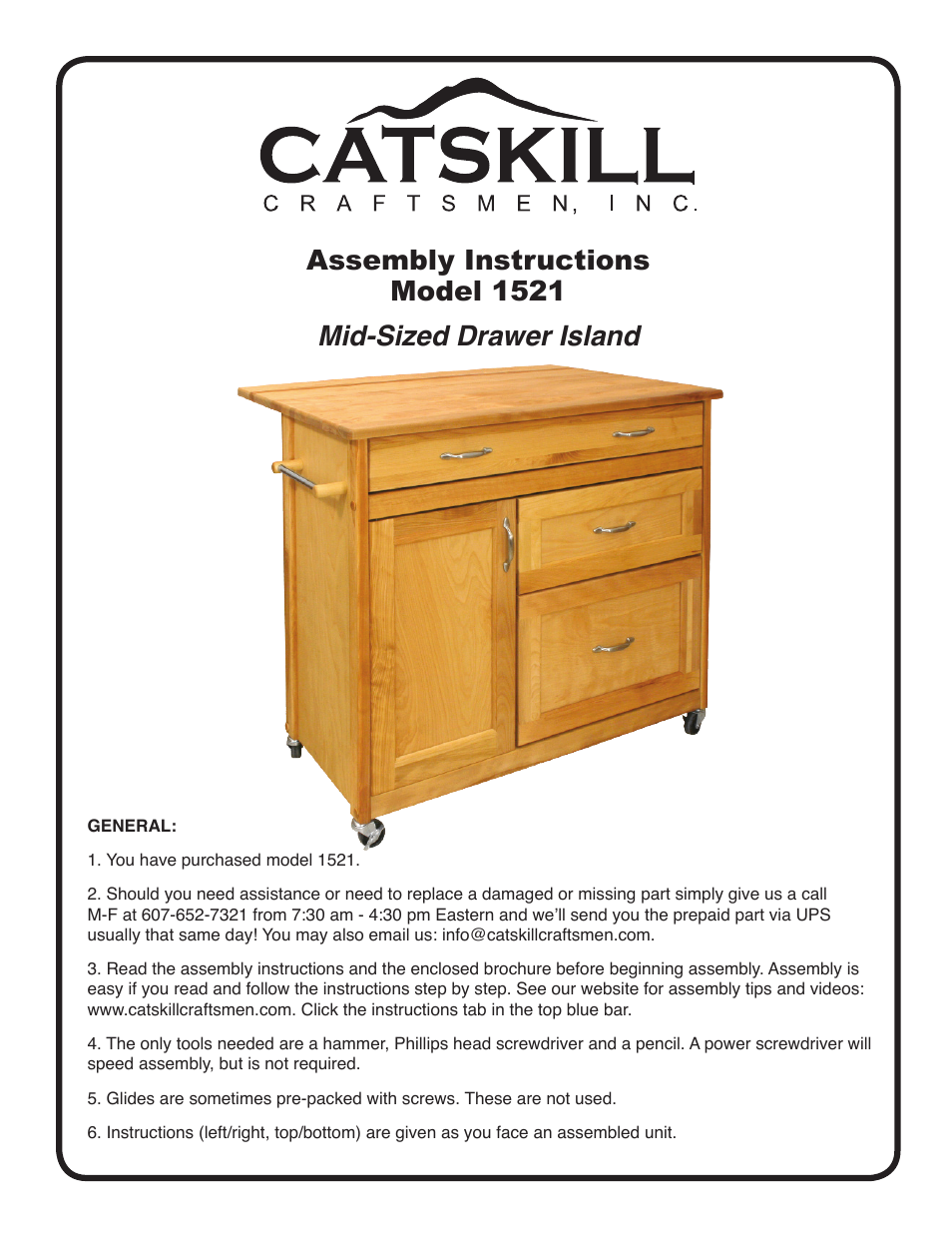 Catskill Craftsmen 1521 User Manual | 16 pages