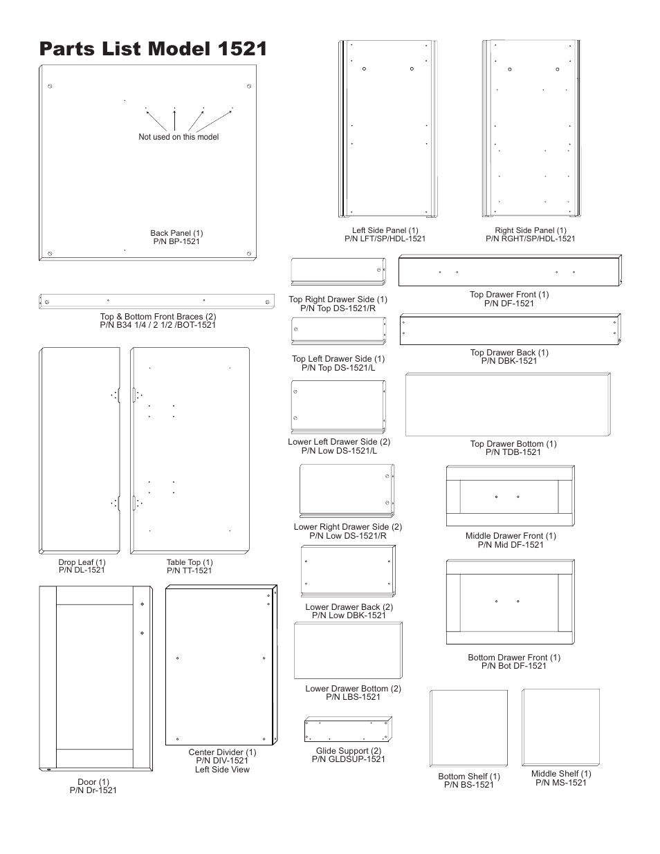 Parts list model 1521 | Catskill Craftsmen 1521 User Manual | Page 2 / 16