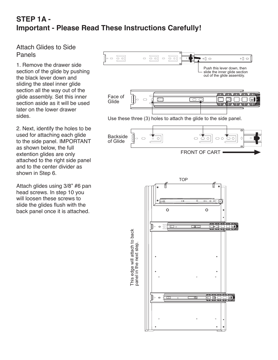Attach glides to side panels | Catskill Craftsmen 1521 User Manual | Page 4 / 16