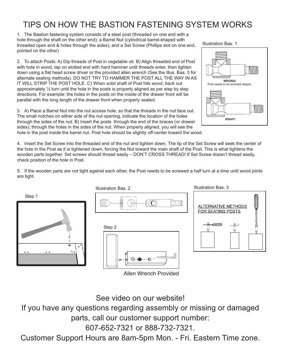Tips on how the bastion fastening system works | Catskill Craftsmen 1521 User Manual | Page 6 / 16