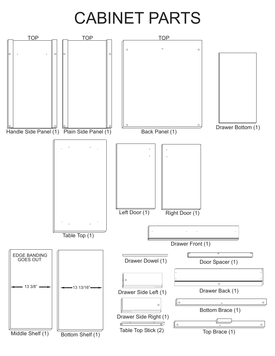 Cabinet parts | Catskill Craftsmen 1536 User Manual | Page 2 / 12