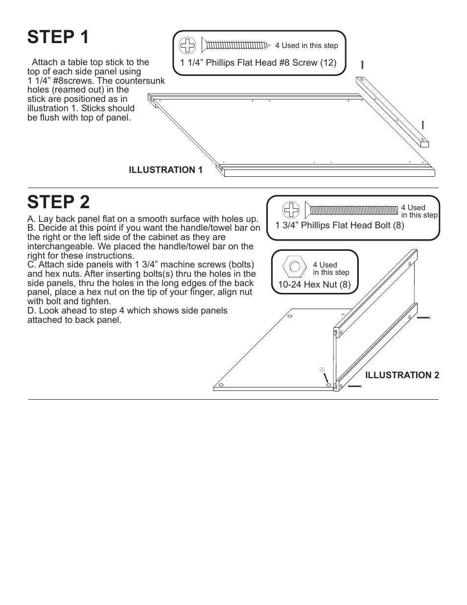 Step 1, Step 2 | Catskill Craftsmen 1536 User Manual | Page 4 / 12