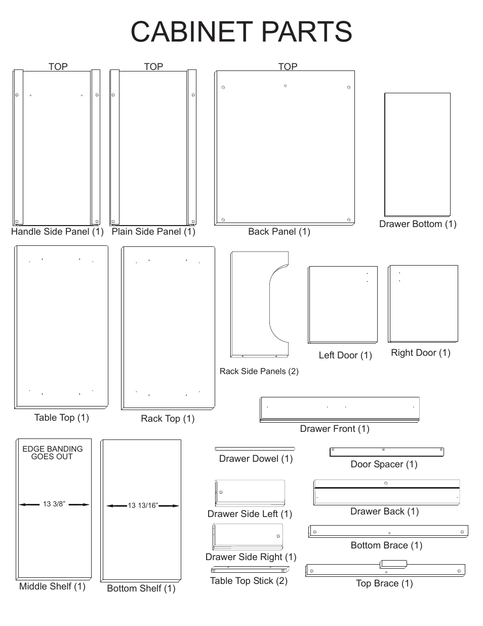 Cabinet parts | Catskill Craftsmen 1537 User Manual | Page 2 / 13