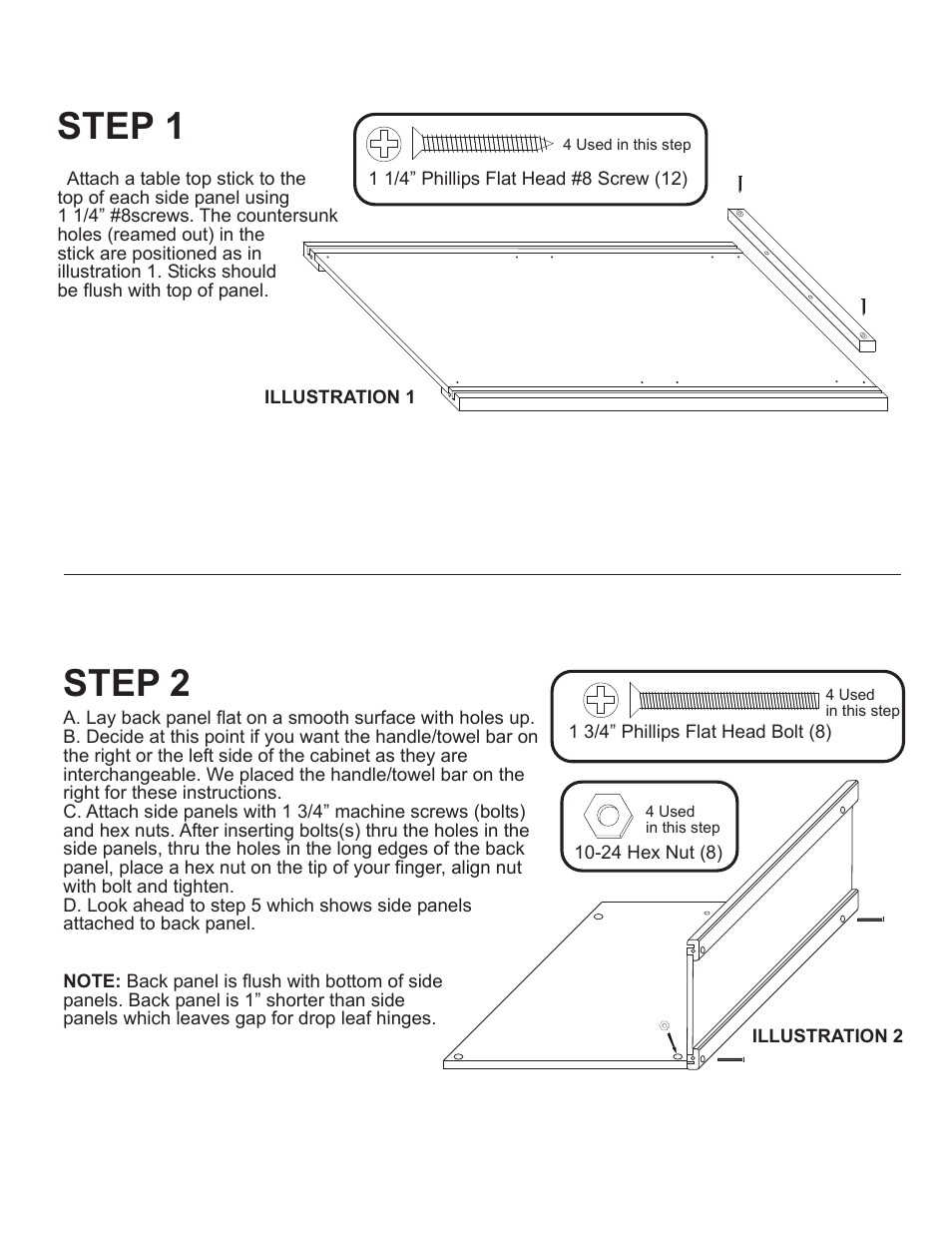 Step 1, Step 2 | Catskill Craftsmen 1537 User Manual | Page 5 / 13