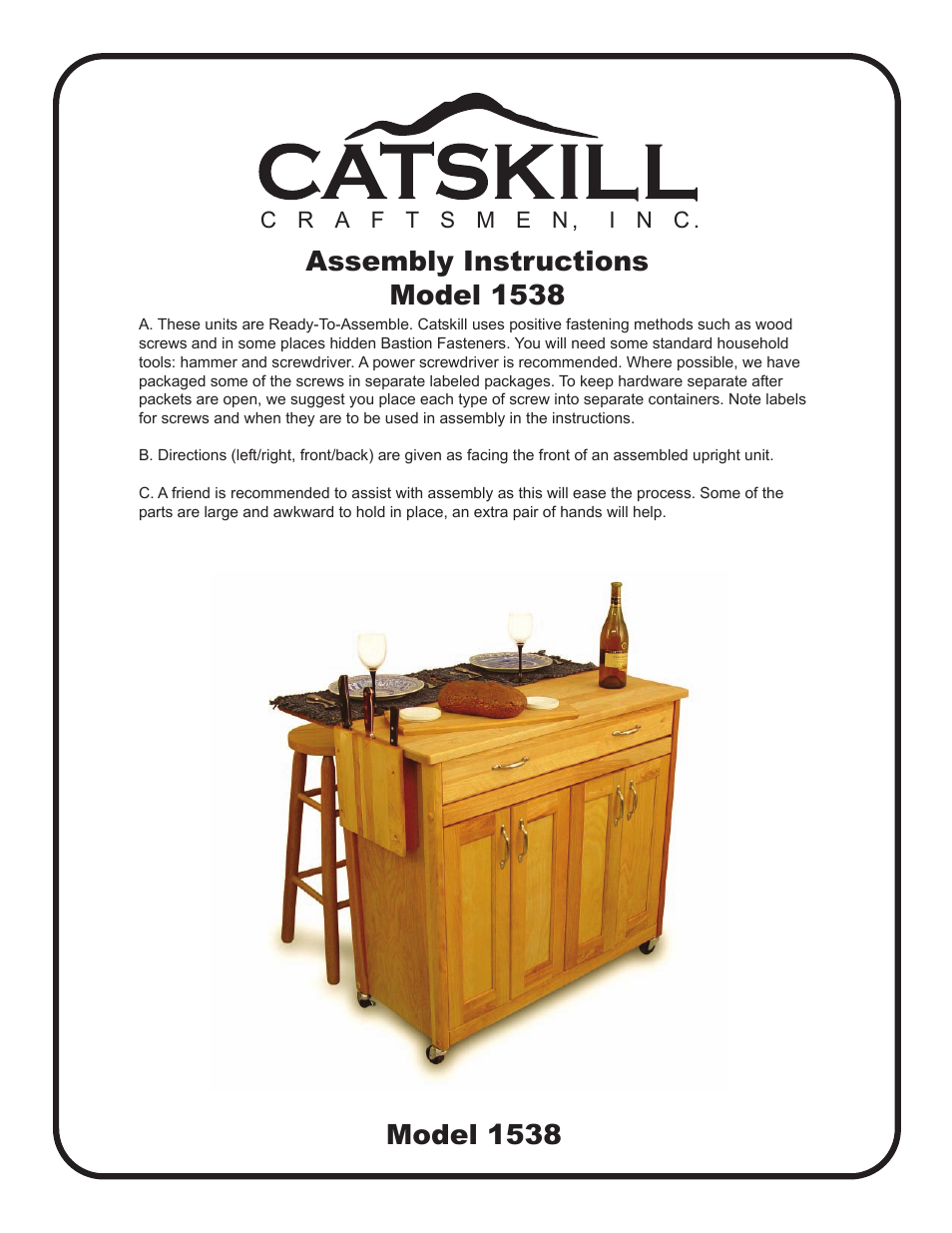 Catskill Craftsmen 1538 User Manual | 14 pages