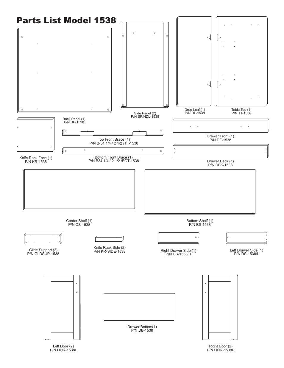Parts list model 1538 | Catskill Craftsmen 1538 User Manual | Page 2 / 14