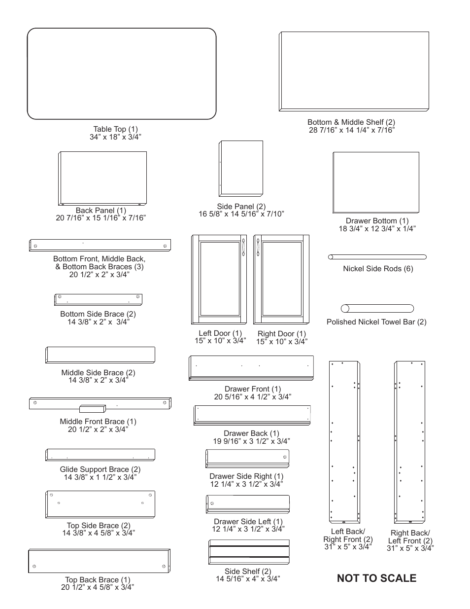 Not to scale | Catskill Craftsmen 1544 User Manual | Page 2 / 14