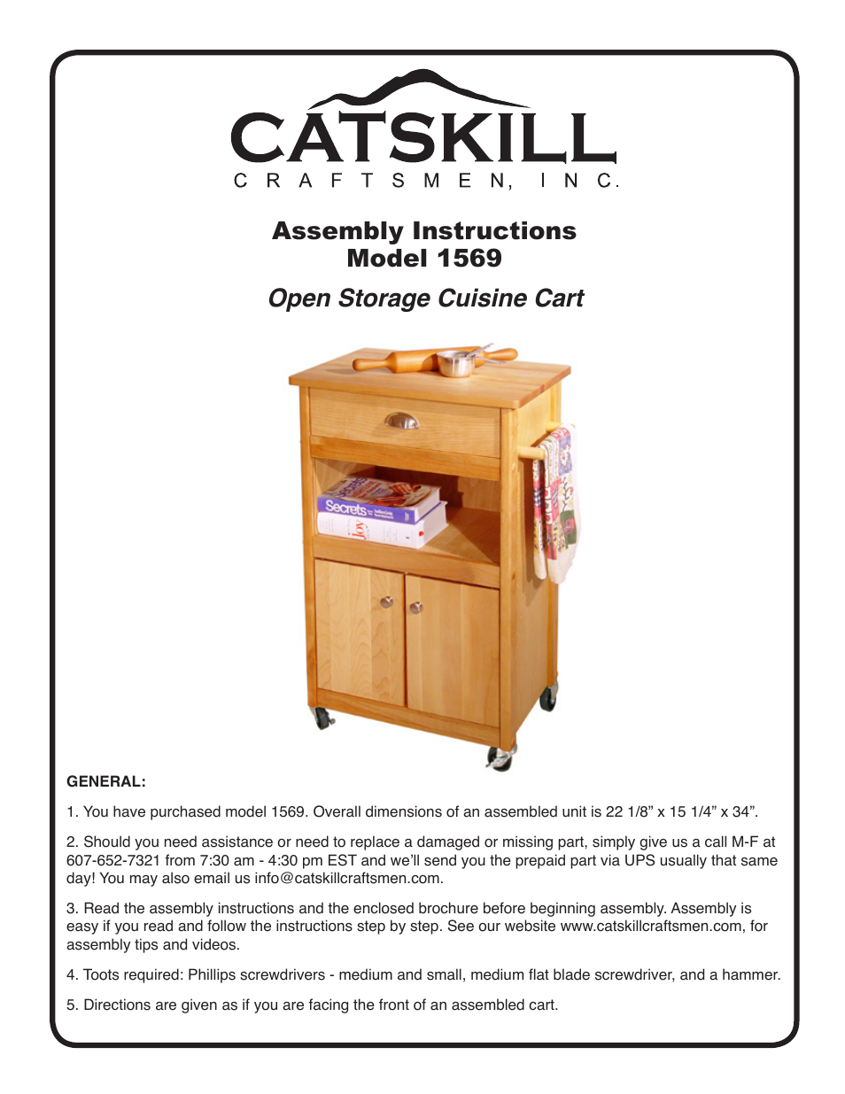 Catskill Craftsmen 1569 User Manual | 12 pages