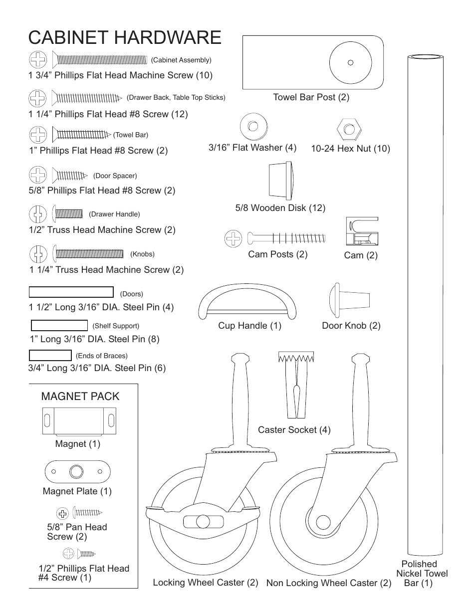 Cabinet hardware | Catskill Craftsmen 1569 User Manual | Page 2 / 12