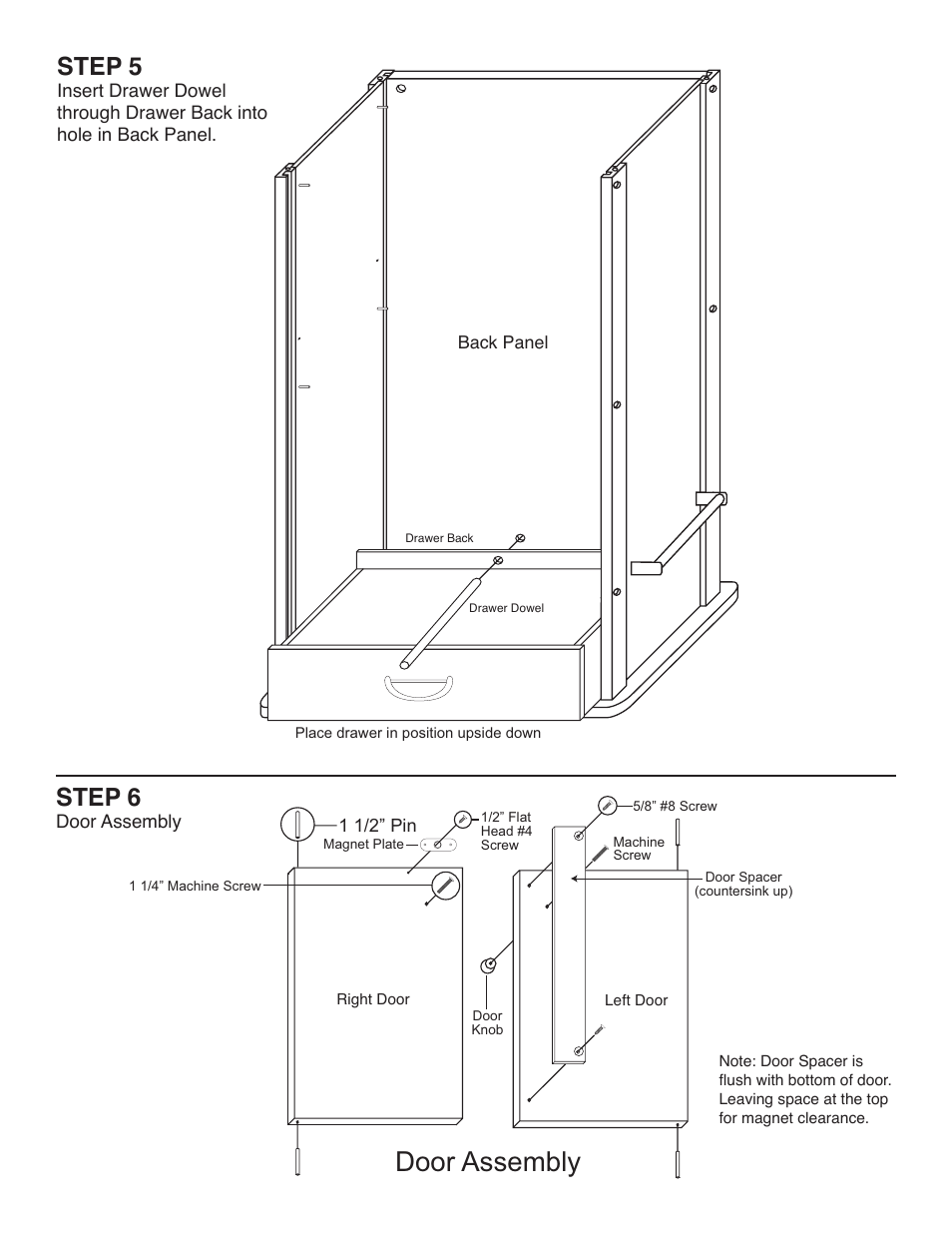 Door assembly, Step 5, Step 6 | Catskill Craftsmen 1569 User Manual | Page 7 / 12