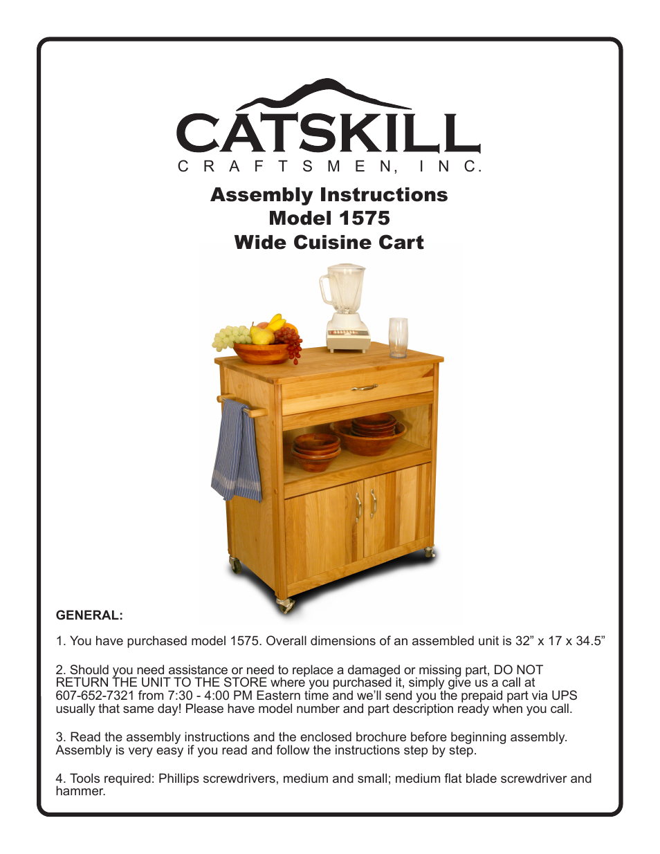 Catskill Craftsmen 1575 User Manual | 13 pages