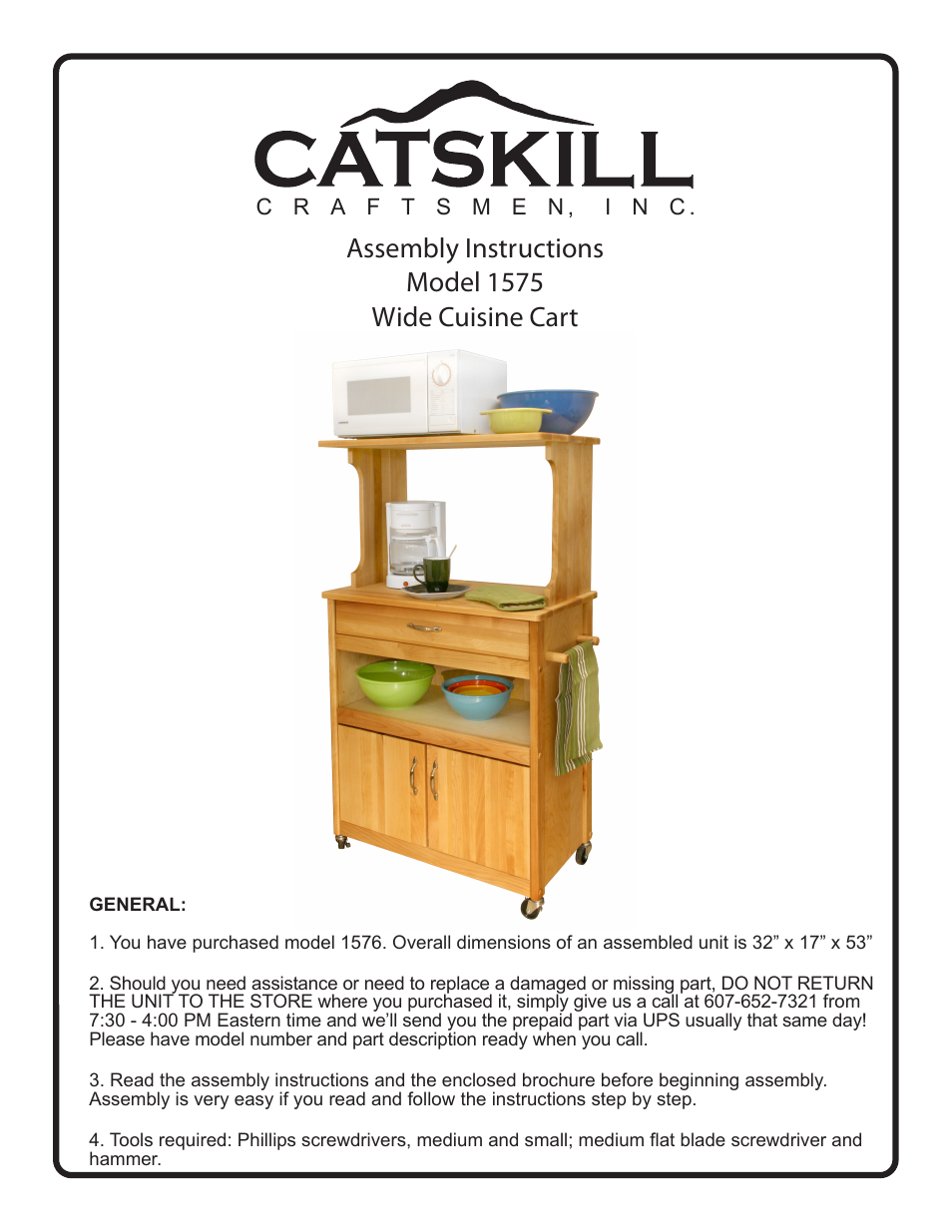 Catskill Craftsmen 1576 User Manual | 14 pages