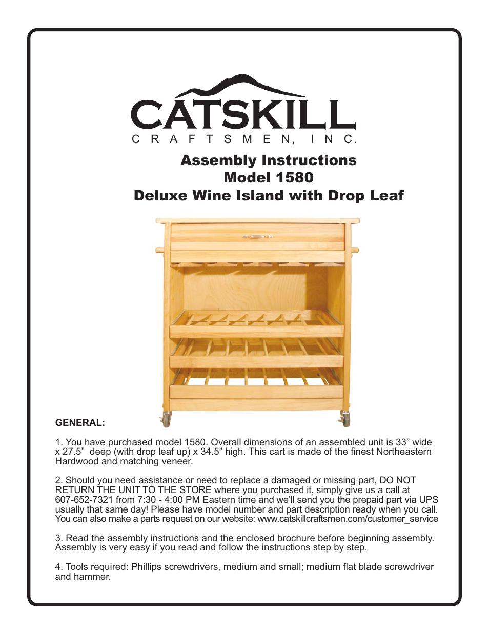 Catskill Craftsmen 1580 User Manual | 14 pages